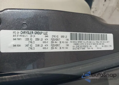 2015 Chrysler Town & Country Touring из США, поврежденный, VIN 2C4RC1BG1FR595728